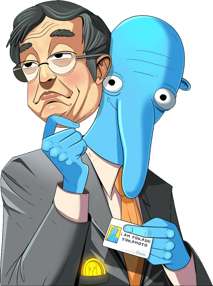 Tokashi Tokamoto holding the tokabu mask